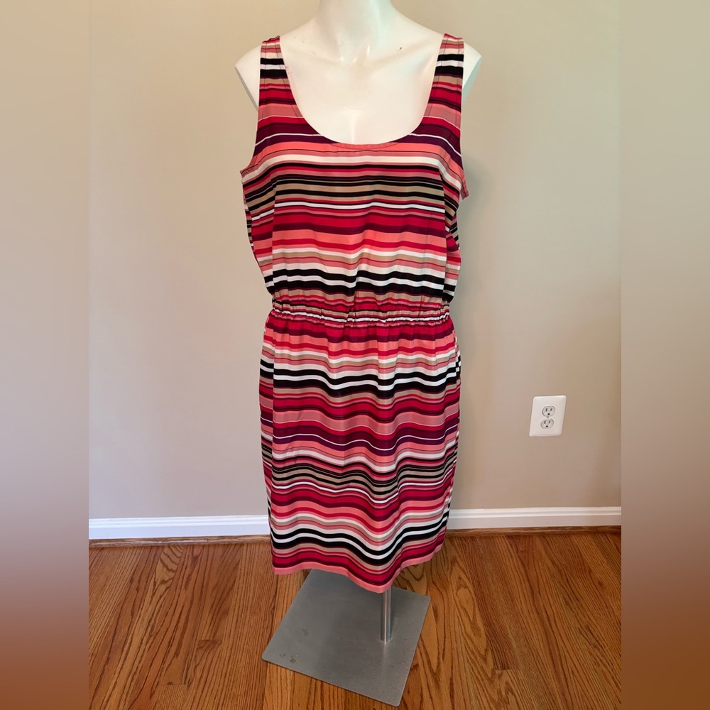 LOFT Multicolor Striped Sleeveless Mini Dress